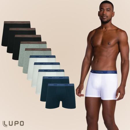 Imagem de Kit 10 Cueca Lupo Masculina Adulto Box Boxer Algodão Lupo Original Cores Sortidas E Sem Branco