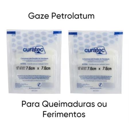 Imagem de Kit 10 Curativos Compressa Petrolatum 7,6 X 7,6cm Curatec