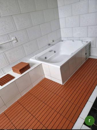 Imagem de Kit 10 Deck modular plástico textura madeira Jardim banheiro sacada