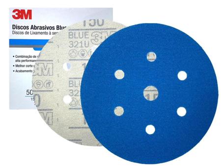 Imagem de Kit 10 Disco Hookit(Tm) 3M(Tm) Blue 150 321U 152Mm 7 Furos