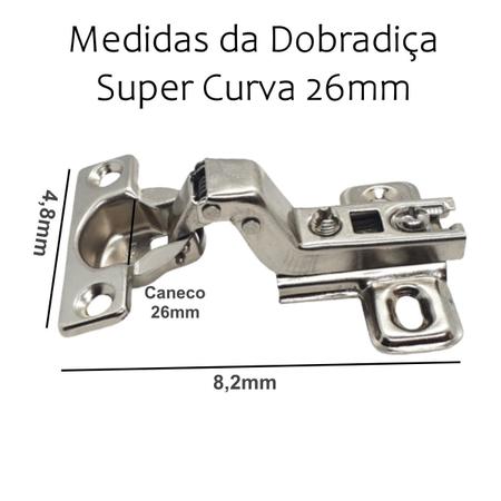 Imagem de Kit 10 Dobradiças Mini 26mm Pressão Pequena Armários Portas