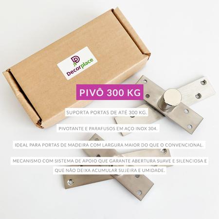 Imagem de Kit 10 Dobradiças Pivotante Portas Até 300kg Inox Escovado