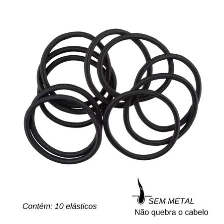 Imagem de Kit 10 Elásticos De Cabelo Básico Sem Metal Bonitta
