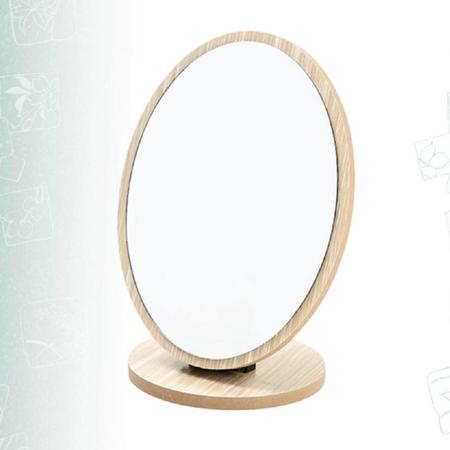 Imagem de Kit 10 Espelhos de Mesa Maquiagem Oval Redondo Madeira