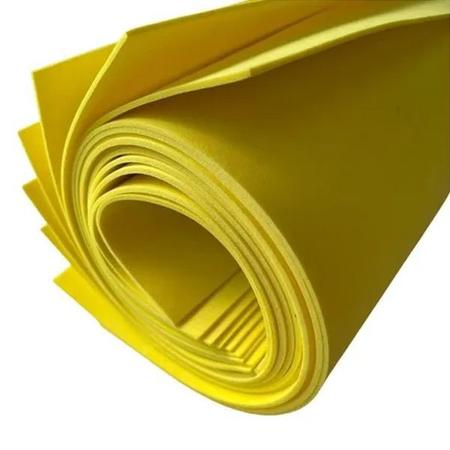 Imagem de Kit 10 Folhas Eva Cor Amarelo 2mm Textura Homogênea Lavável