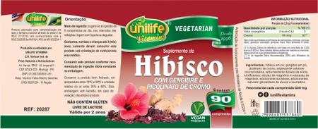 Imagem de Kit 10 hibisco gengibre picolinato de cromo 90 comp unilife