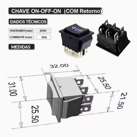 Imagem de Kit 10 Interruptor Talha e Guincho Eletrico Botao Sobe Desce - Preto