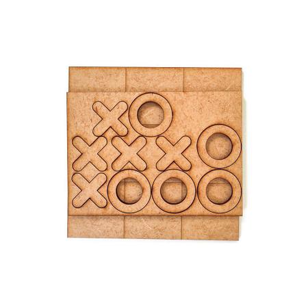 Kit 10 Jogos da velha brinquedo presente lembrancinha 10x10 cm - Madeira  Mdf.