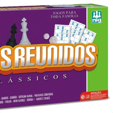 6 Jogos Reunidos - Dama Trilha Ludo Xadrez + 2 Jogos - Nig Brinquedos - Jogo  de Dominó, Dama e Xadrez - Magazine Luiza