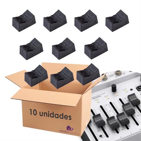 Imagem de Kit 10 Knob Deslizante Pequeno Mesa Som Potenciometro Preto