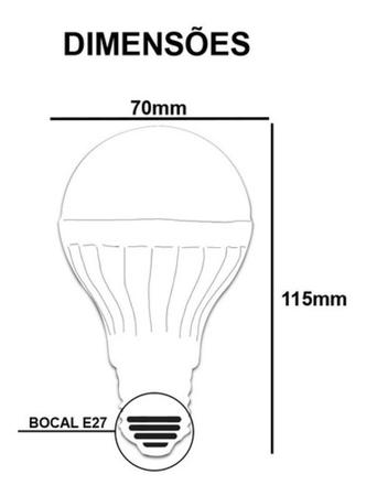 Imagem de Kit 10 Lâmpada Led 9w Bulbo Soquete E27 Bivolt Branco Frio