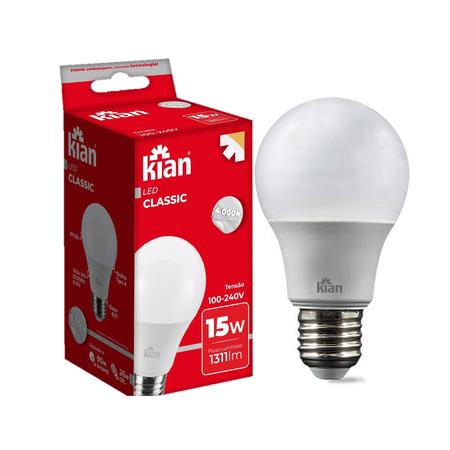 Imagem de Kit 10 Lampada Led Bulbo PERA 15w E27 Branco Neutro 4000K