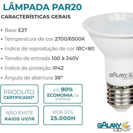 Imagem de Kit 10 Lampada Led Par20 8w Dimerizavel Branco Quente 2700K