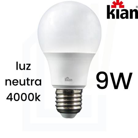 Imagem de Kit 10 Lâmpadas 9W Kian 110V/220V E27 Luz Neutra 4000k