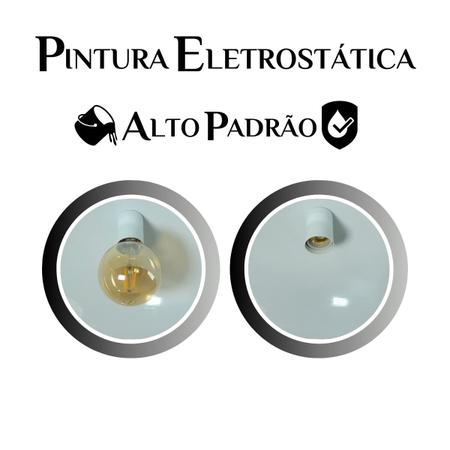 Imagem de Kit 10 Luminária Pendente Meia Lua 50cm Interior Branco Brilho Com Fiação 110/220v