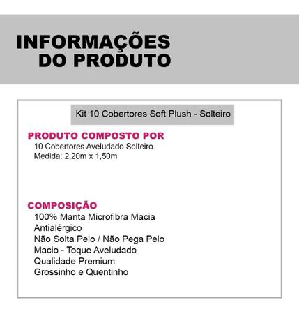 Imagem de Kit 10 Mantas Cobertores Grosso Coberta Baratos Microfibra Popular Doação Inverno 220x150cm