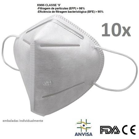 Imagem de Kit 10 Máscara K N 95 Anvisa  FDA CE emb Individualmente Bfe95%
