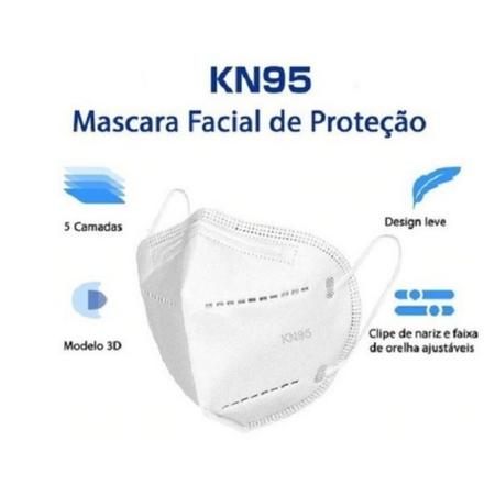 Imagem de Kit 10 Máscara Kn95 Proteção 5 Camada Respiratória Pff2