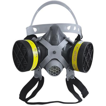 Imagem de Kit 10 Mascaras mascara de proteção com 2 filtro de pintura respirador de gas respiratoria  protetor facial Vapores Gases semelhante mascara 3m 