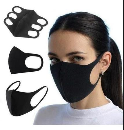 Imagem de Kit 10 Máscaras Tecido Modelo Ninja Lavável Preto