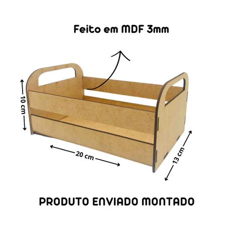 Imagem de Kit 10 mini caixote feira 20cm MDF Caixotinho Sthoudt