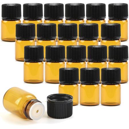 Imagem de Kit 10 Mini Garrafas Vidro Âmbar Gotejador Oleo Perfume 3Ml