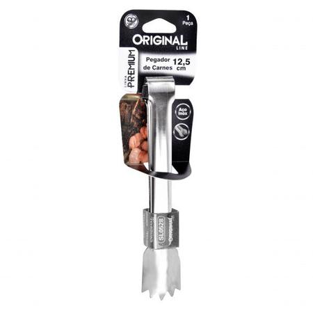 Imagem de Kit 10 Mini Pegador  De Carne Churrascaria 12,5cm Inox Original 