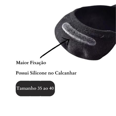 Imagem de Kit 10 Pares De Meias Femininas Sapatilhas Cano Curto Invisível Soquete 