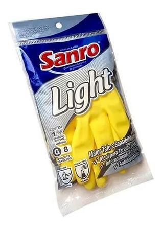 Imagem de Kit 10 Pares Luva de Borracha Latex Sanro Light Amarela Tam. 7(M)