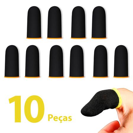 Imagem de Kit 10 Peças Luvas De Dedo Gamer Para Celular Jogos Mobile Luvinhas Anti Suor Free Fire Pubg Cod