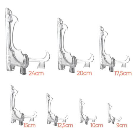 Imagem de Kit 10 Peças Suporte Para Pratos Acrílico Transparente 20Cm