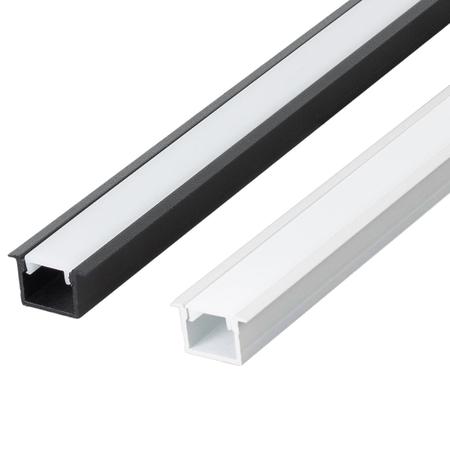 Imagem de Kit 10 Perfil de Led Reforçado Embutir 24x14mm Barra 1m para Fita de Led Pasilux