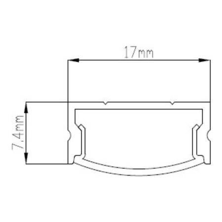 Imagem de Kit 10 Perfil de Led Reforçado Sobrepor 17x7mm Barra 1m para Fita de Led Pasilux