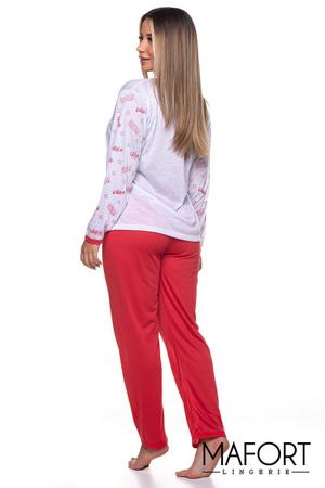 Imagem de Kit 10 Pijama Longo Feminino Adulto Malha Manga Comprida Calça Lingerie Íntima Feminina Confortável Dormir  Inverno Frio