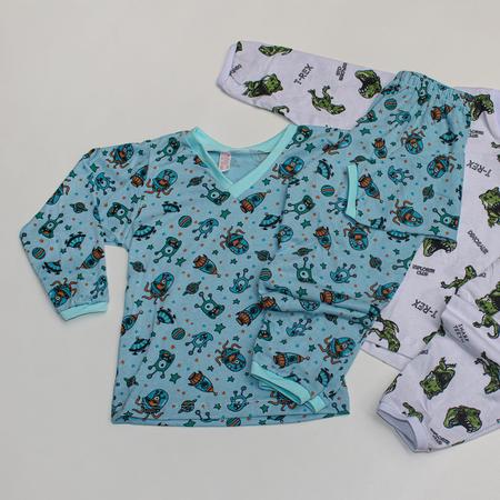 Imagem de Kit 10 Pijamas Infantil Menino Menina Inverno Longo