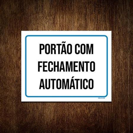 Imagem de Kit 10 Placa Sinalização Azul - Portão Fechamento Automático