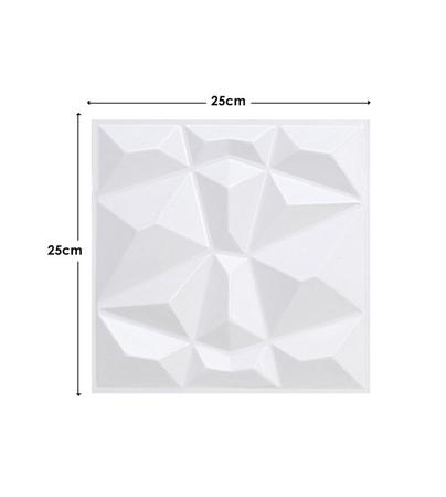 Imagem de Kit 10 Placas 25x25cm 3D Decorativa Diamante Revestimento Plástico PVC Auto Relevo