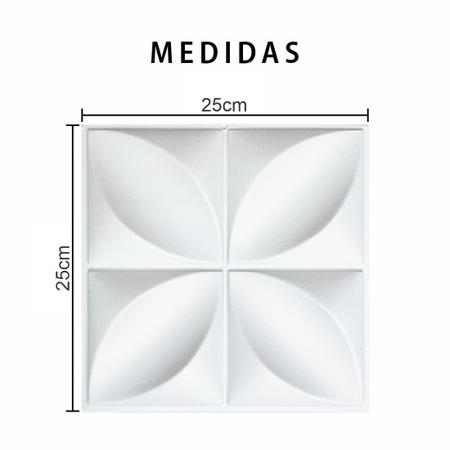 Imagem de Kit 10 Placas Branco PVC 3D Revestimento Parede 25cm 