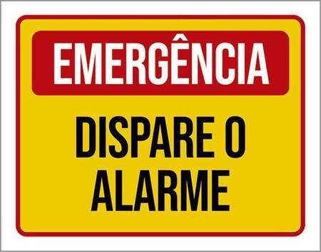 Imagem de Kit 10 Placas Emergência Dispare O Alarme 36X46