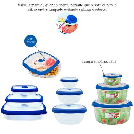 Jogo 4 pote com tampa marmita mantimentos comida fitness microondas  geladeira petisqueira tupperware - Sanremo - Porta mantimentos - Magazine  Luiza