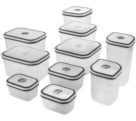 Imagem de Kit 10 Potes Electrolux Herméticos Para Freezer E Microondas