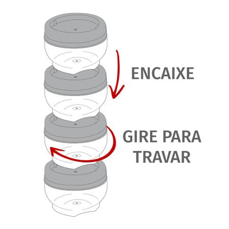 Imagem de Kit 10 Potes Organizador 220ml Gire e Trave Empilha Fácil Potes Tempero