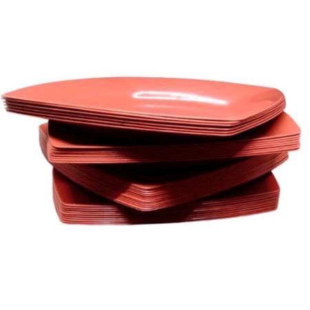 Imagem de Kit 10 Pratos de Sobremesa Quadrados Vermelhos