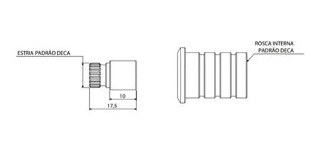 Imagem de Kit 10 Prolongador Registro Padrão Deca/Meber 10,0Mm Blukit