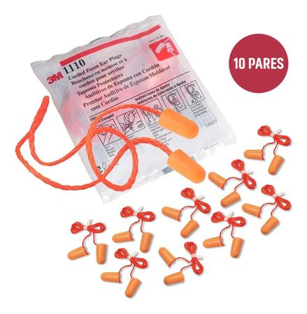 Kit 10 Protetor Auricular De Espuma C/ Cordão H0002053355 3m Imagem de Kit 10 Protetor Auricular De Espuma C/ Cordão H0002053355 3m