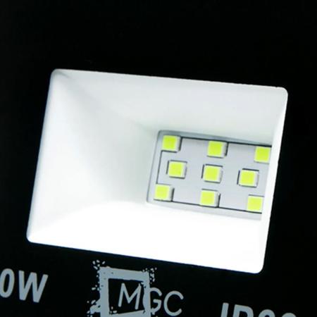 Imagem de Kit 10 Refletor Led Holofote 10w Slim Branco Frio Bivolt 6500K Resistente a Água Ip66