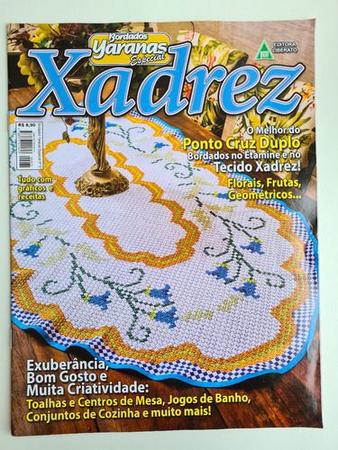 Kit 7 Revistas Bordado Tecido Ponto Xadrez & Crochê