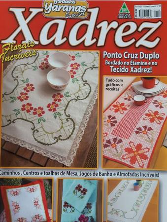 Kit 6 Revistas Bordado Tecido Ponto Xadrez & Crochê