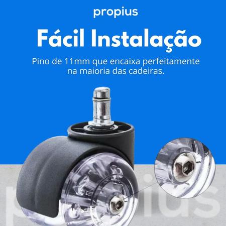 Imagem de Kit 10 Rodinhas De Escritório Silicone Roda Giratória Reforçada Para Móvel Multiuso Gel Silicone Movimentação