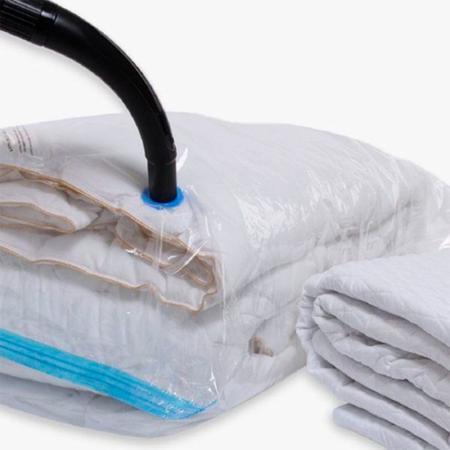 Imagem de Kit 10 Saco Organizador A Vácuo + Bomba Para Viagem Roupa Cobertor Protetor Com Zíper Clink 50x60cm